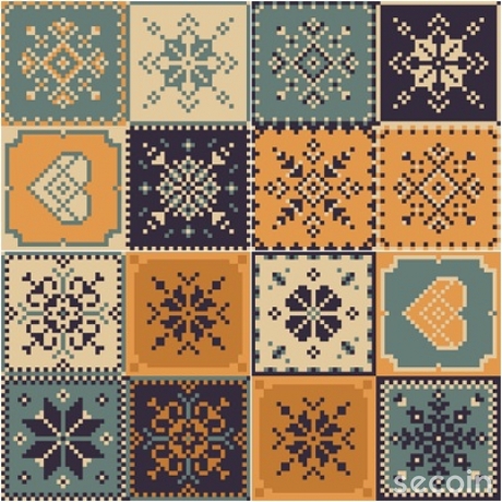 ENCAUSTIC POTTERY TILE MIX GFX 3011